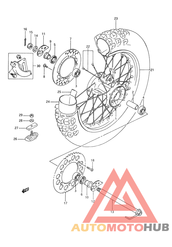 Rear wheel complete assy