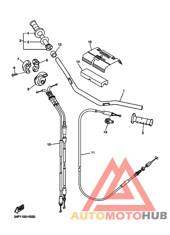 Рулевой рычаг и кабель