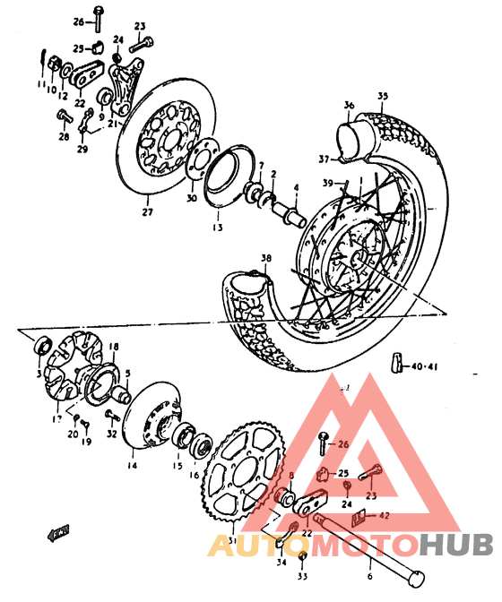 Rear wheel complete assy
