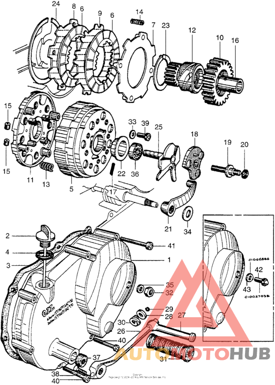 Clutch + right crankcase cover