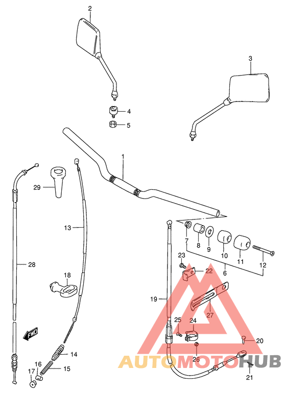 Handlebar - front cable