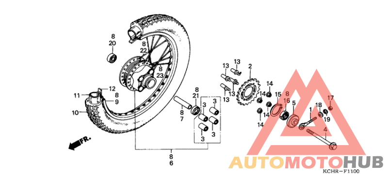 Rear wheel complete assy