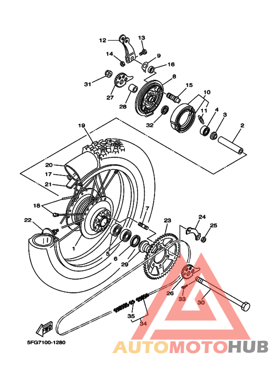 Rear wheel complete assy