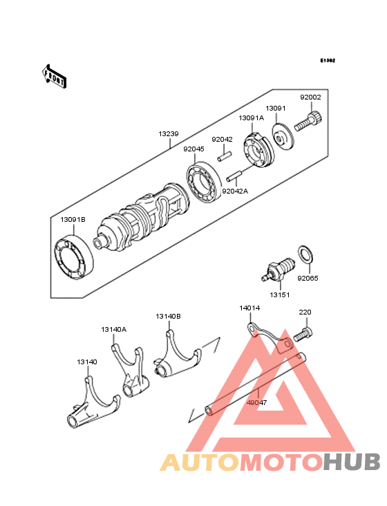 Gear change drum & forks