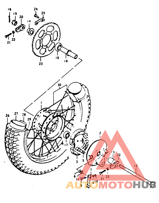 Rear wheel complete assy