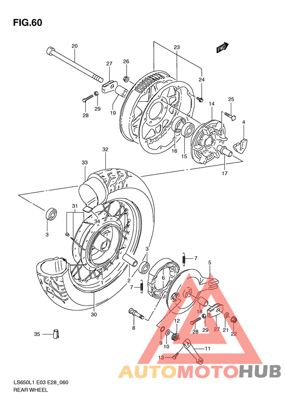 Rear wheel complete assy