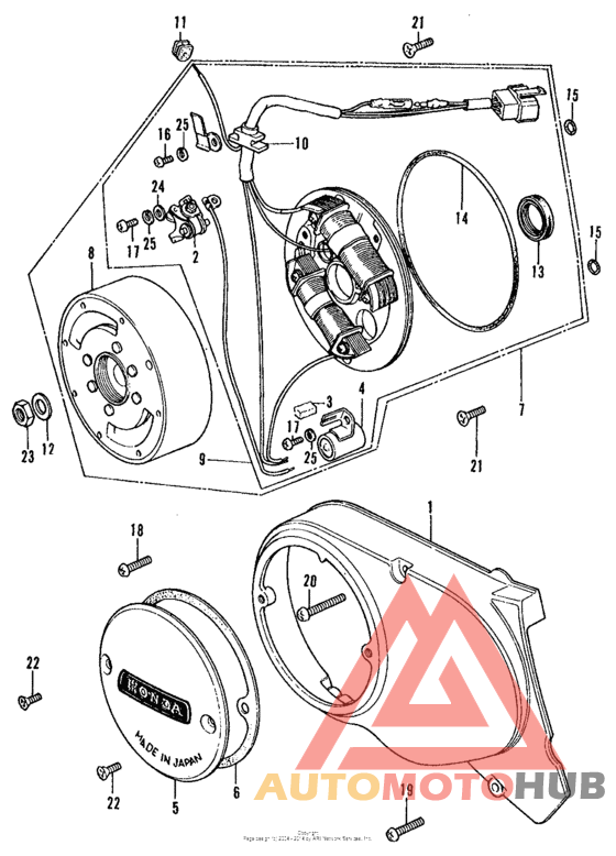 Left crankcase cover + alternator