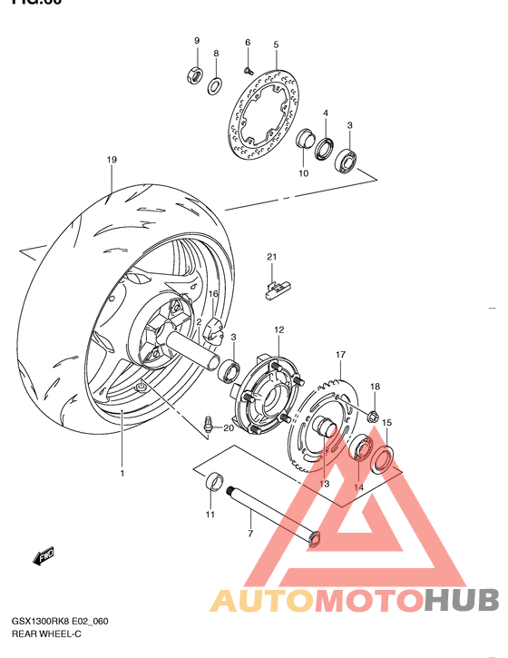 Rear wheel complete assy
