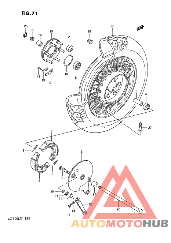 Rear wheel complete assy