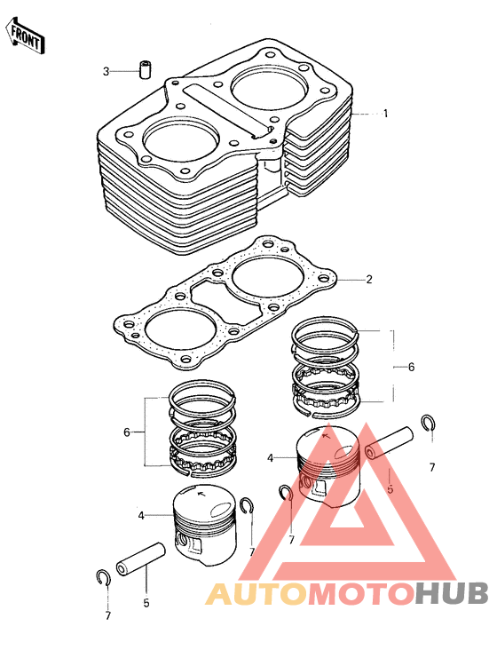 Cylinder/pistons