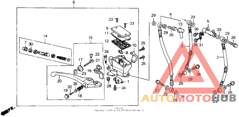 Front brake master cylinder 86