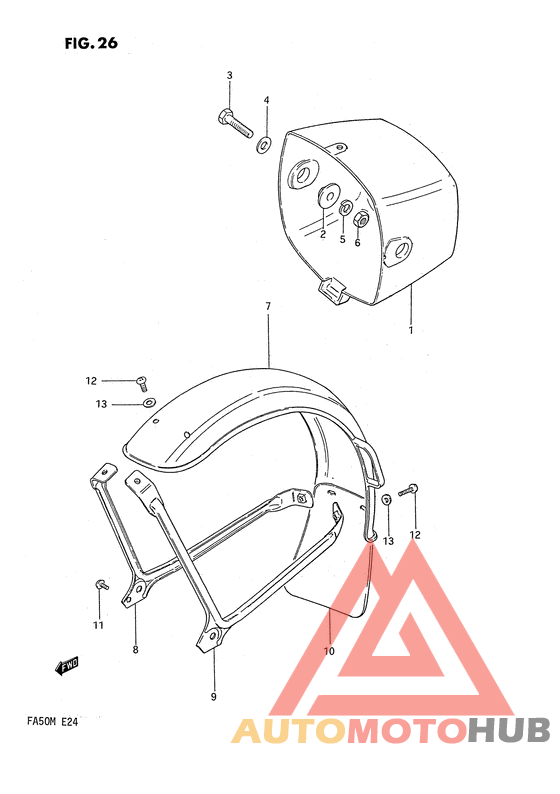 Headlamp housing - front fender