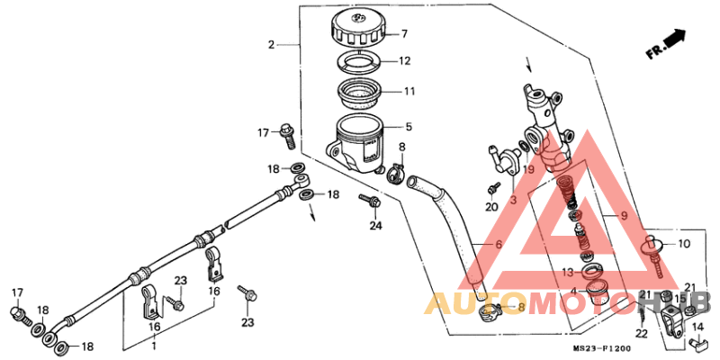 Rr. brake master cylinder