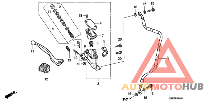 Fr. brake master cylinder
