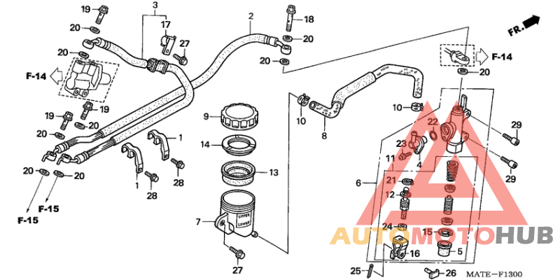 Rr. brake master cylinder