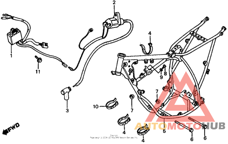 Frame + ignition coil 84