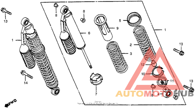 Rear shock absorber 80