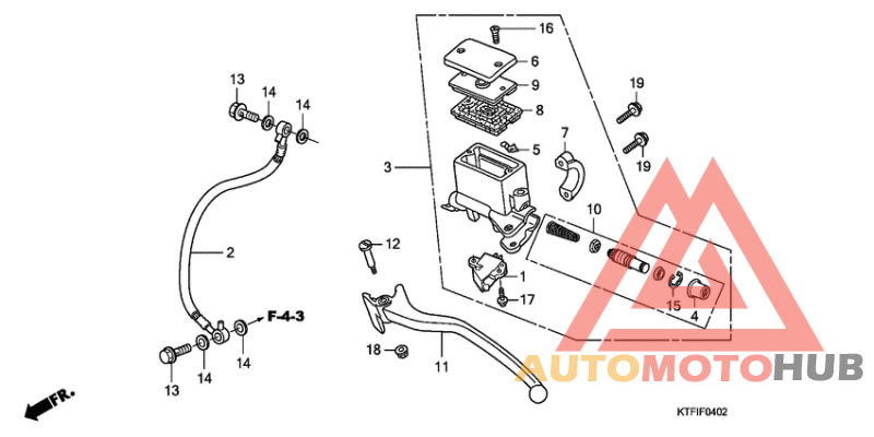 Rr. brake master cylinder