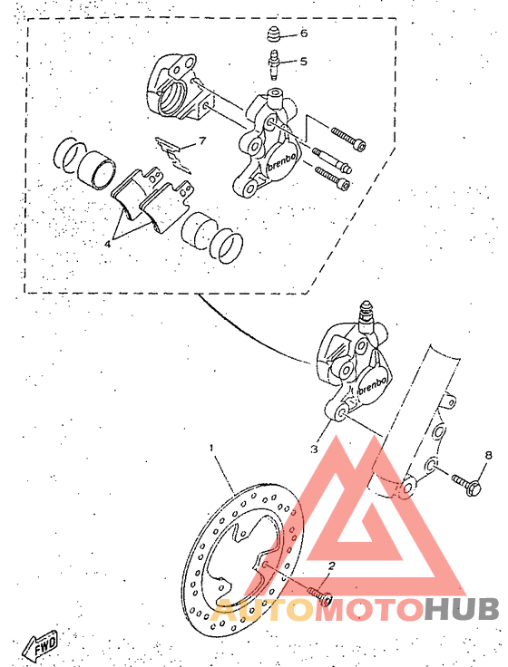 Front brake. caliper