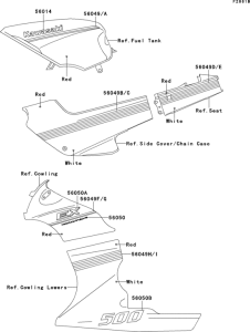  Decals(ex500-a5)(red / white)
