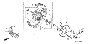 CRF70F Rear wheel complete assy