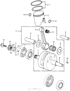 CR125 Piston + crankshaft