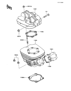 KX500 Cylinder head / cylinder / reed valve