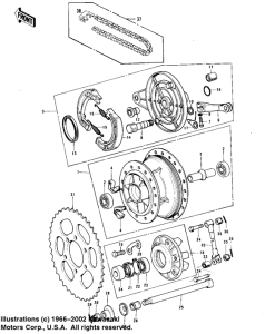  Rear hub / brake / chain