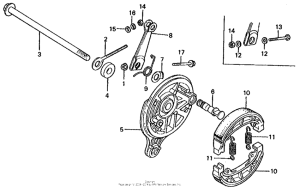 CT70 Задний тормоз