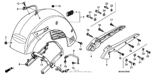 VTX1300S Rear fender + grab rail