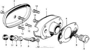 SL175 Right cylinder head + cylinder head cover