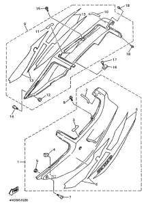 YZF750R Side cover  /  oil tank