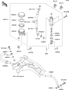EX650 Задний торм цилиндр