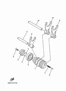 YS125-5C Shift cam & fork