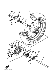 TZ250 Rear wheel complete assy
