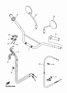 XVS950XR-A (ABS) ステアリングハンドル & ケーブル