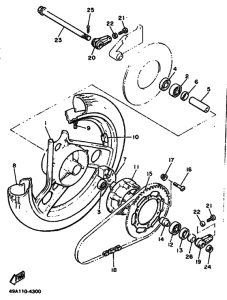 FJ600 FJ600A Rear wheel complete assy