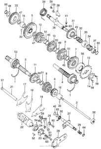 XL175 Transmission + gearshift drum
