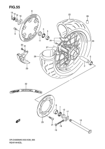 DR-Z400 Rear wheel complete assy
