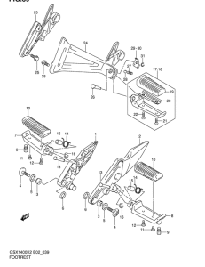 GSX1400 Подножки