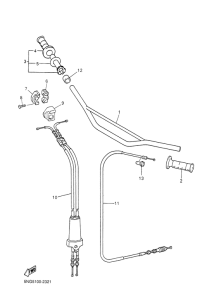 WR400F Steering handle. cable