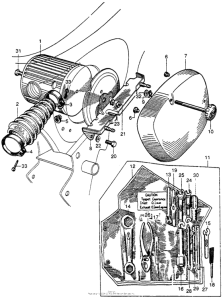 CB92 Air cleaner + tools
