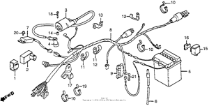CB125S Wire harness + ignition coil + battery