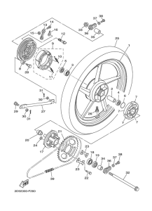 YBR125ESD Переднее колесо