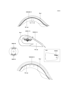 VN1500 Decals(red / beige)(vn1500-e4)