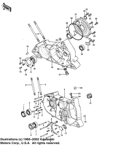 KX125 Картер двигателя