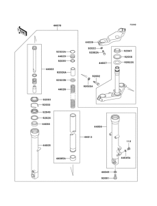 EX250 Вилка передней оси