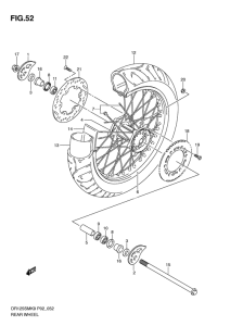DR125 Rear wheel complete assy