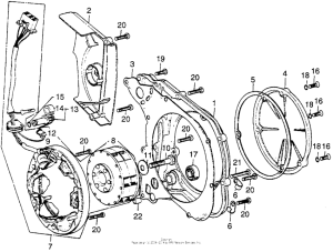 ST90 Left crankcase cover + alternator