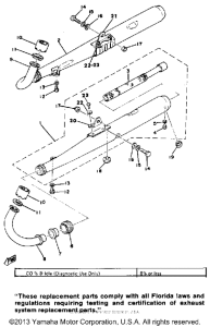 RD400F Выхлопная система